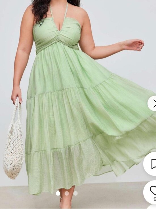 Cider Dresses & Skirts - Green Halter Maxi Dress